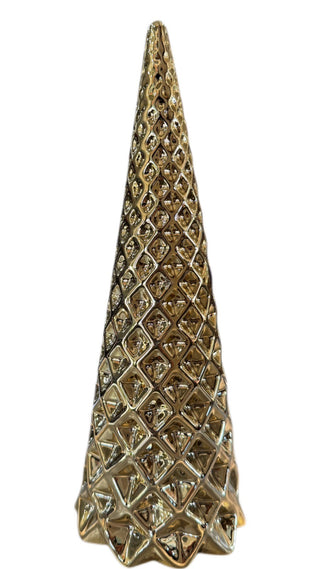 ceramic metallic gold tree with diamond pattern