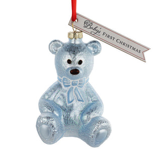 baby's first christmas blue bear ornament