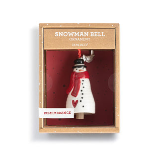 cardinal snowman red heart mini bell