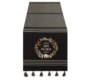spooky wreath embellished table runner