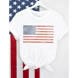 vintage american flag washed graphic tee