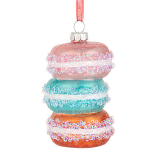 stacked sparkly macaron ornament