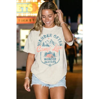 wander often camp life mineral graphic tee