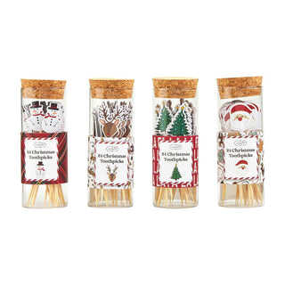 christmas toothpick jar - assorted