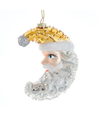 3.5" celestial glass santa moon ornament