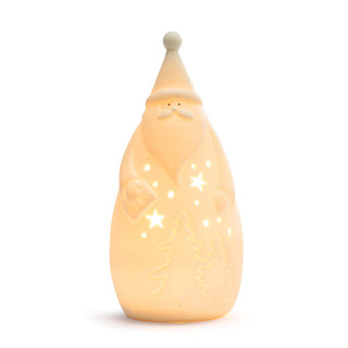 white LED ceramic santa figure