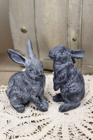 dark gray resin bunnies - assorted