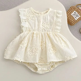 floral embroidered baby girl romper