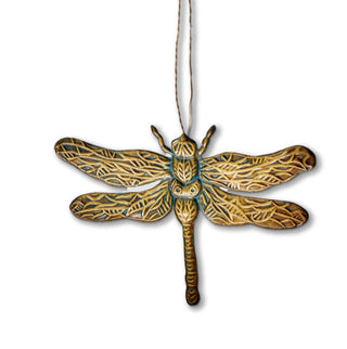dragonfly stamped metal ornament