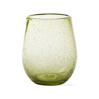 foliage bubble glass stemless wine glass