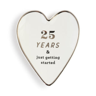25 years art heart trinket dish