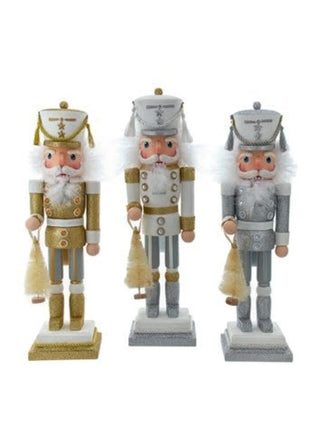 15" hollywood glitter nutcracker  w/tree- assorted