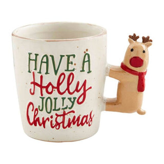 reindeer figural handle mug