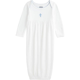 crochet cross gown - blue