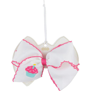 cupcake embroidered bow