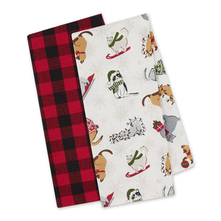 happy howlidays christmas dishtowel, set of 2