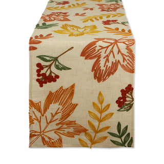 scattered leaves table runner