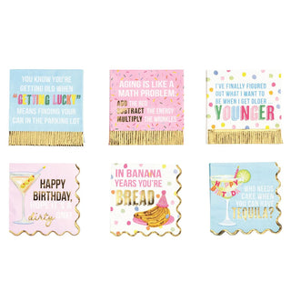 birthday funny gold napkins - assorted