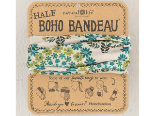 half boho bandeau headband - medallion cream floral