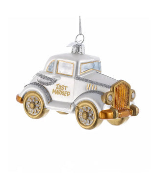 4.5" glass wedding car ornament