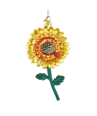 5.75" noble gems sunflower glass ornament