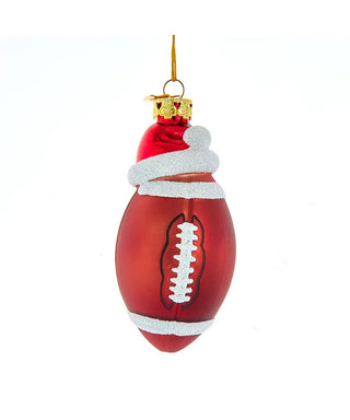 noble gems 3.5" football with santa hat ornament