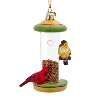 4.5" glass bird feeder ornament