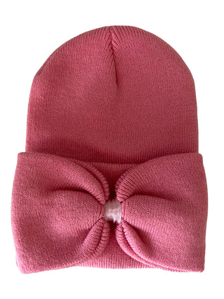 baby's first hat - pink punch bow
