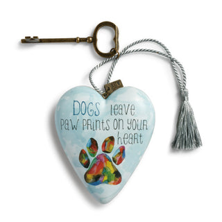 paw prints on your heart art heart