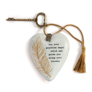 guardian angel art heart ornament