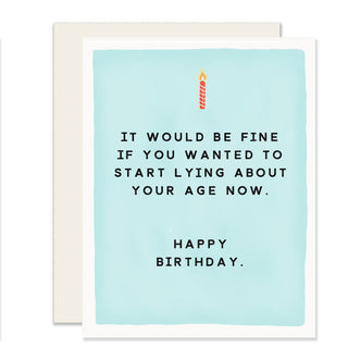 okay to lie birthday card