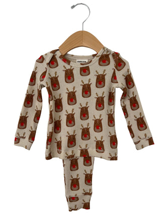 organic waffle 2 pc set- reindeer
