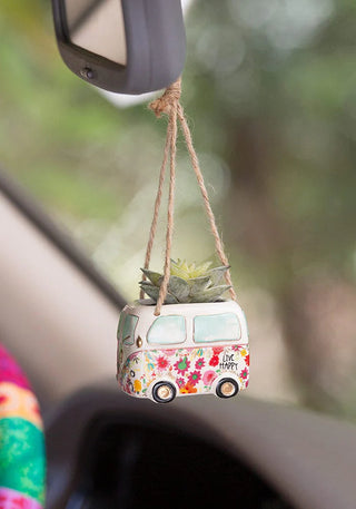 mini hanging succulent van - live happy