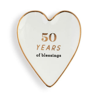 50 years art heart trinket dish