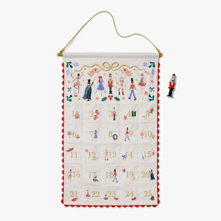 nutcracker embroidered hanging advent calendar