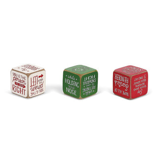 holiday christmas party starter conversation dice, set of 3