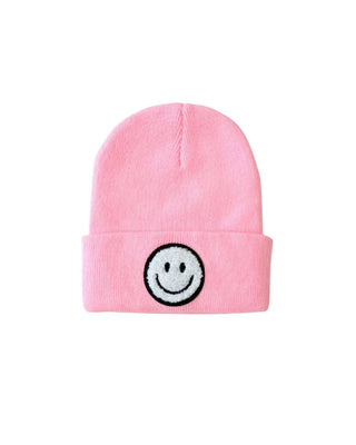 smiley baby beanie I pink