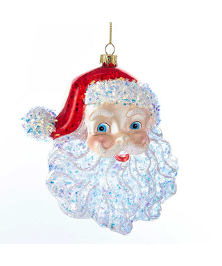 5" glass santa head ornament