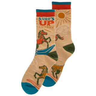 surfs up cowboy socks
