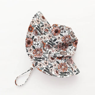 vintage floral sunhat upf 50+ w/ adjustable breakaway strap