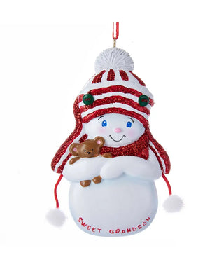4" snowboy "sweet grandson" ornament