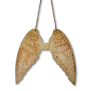 angel wings metal ornament